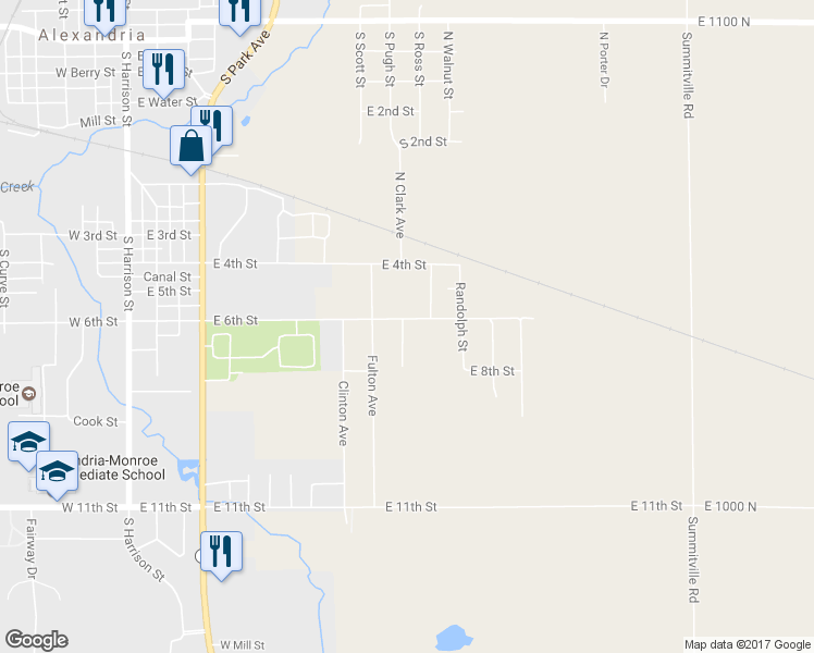 map of restaurants, bars, coffee shops, grocery stores, and more near 1001 Clark Avenue in Alexandria