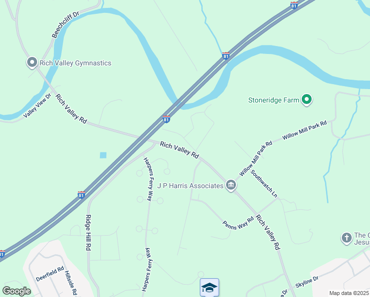map of restaurants, bars, coffee shops, grocery stores, and more near 174 Rich Valley Road in Mechanicsburg