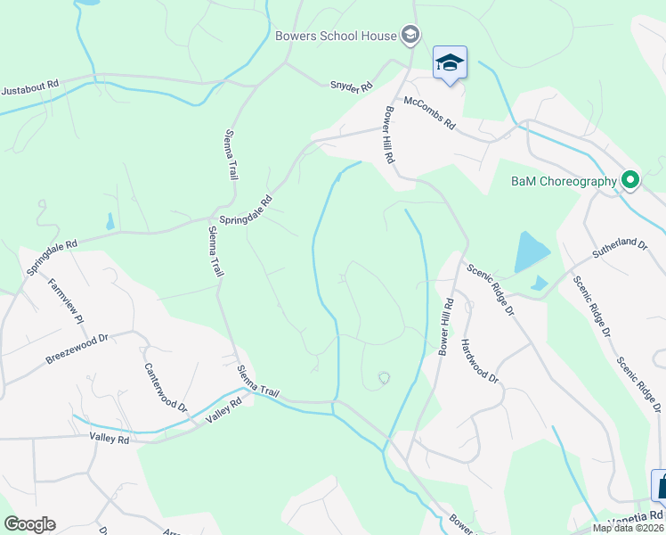 map of restaurants, bars, coffee shops, grocery stores, and more near 104 Windsor Court in Venetia