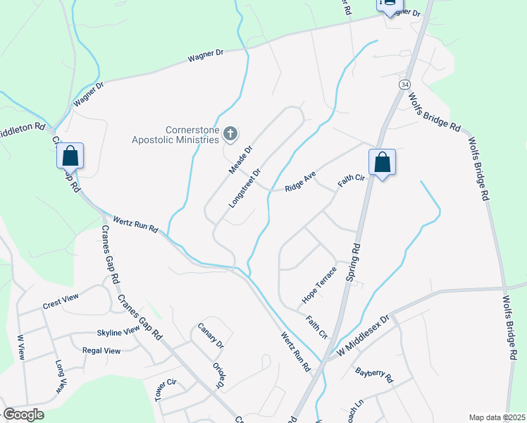 map of restaurants, bars, coffee shops, grocery stores, and more near 17 Grant Court in Carlisle