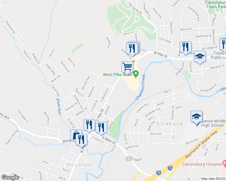 map of restaurants, bars, coffee shops, grocery stores, and more near 328 East Pike Street in Houston