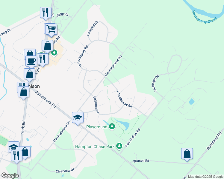 map of restaurants, bars, coffee shops, grocery stores, and more near 2404 Thyme Court in Jamison
