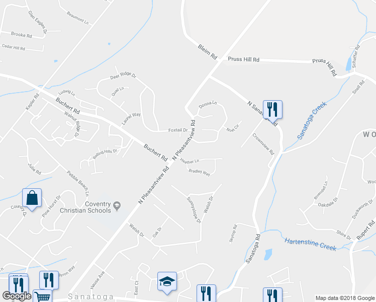 map of restaurants, bars, coffee shops, grocery stores, and more near 1536 North Pleasantview Road in Pottstown