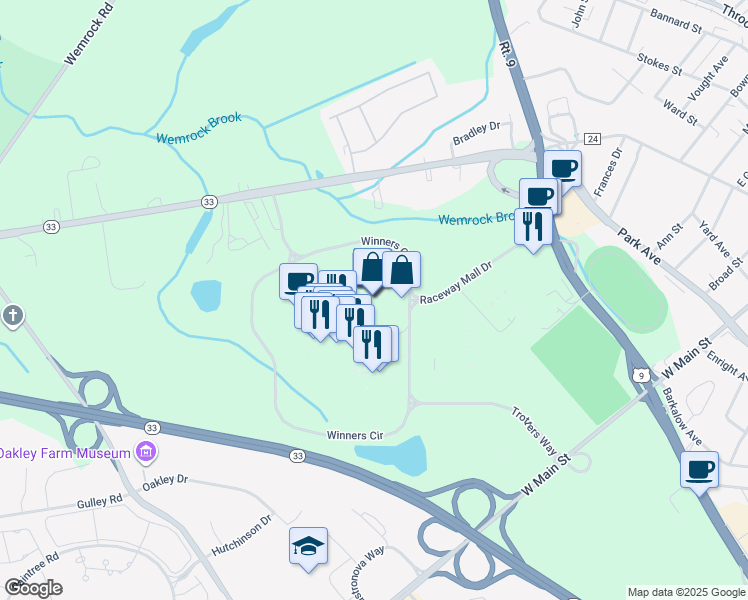 map of restaurants, bars, coffee shops, grocery stores, and more near 3710 U.S. 9 in Freehold