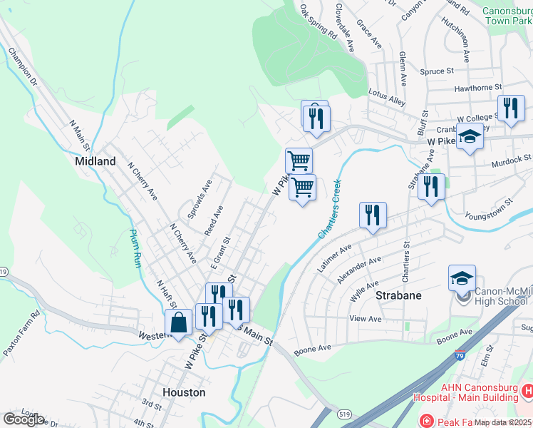 map of restaurants, bars, coffee shops, grocery stores, and more near 334 East Pike Street in Houston