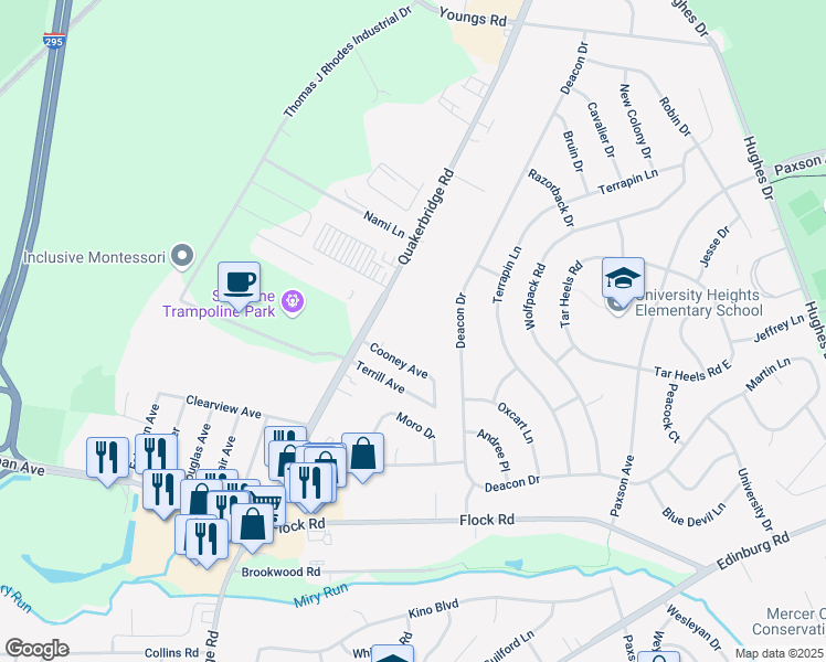 map of restaurants, bars, coffee shops, grocery stores, and more near 70 Cooney Avenue in Hamilton Township