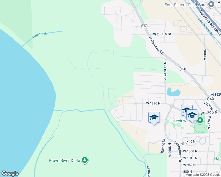 map of restaurants, bars, coffee shops, grocery stores, and more near 1462 North 3350 West in Provo