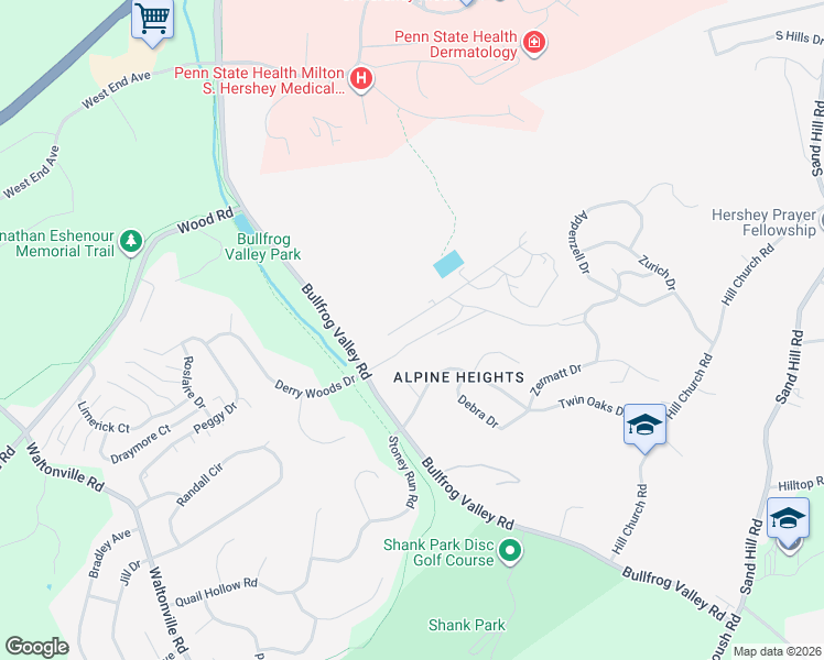 map of restaurants, bars, coffee shops, grocery stores, and more near 940 Innsbruck Drive in Hummelstown