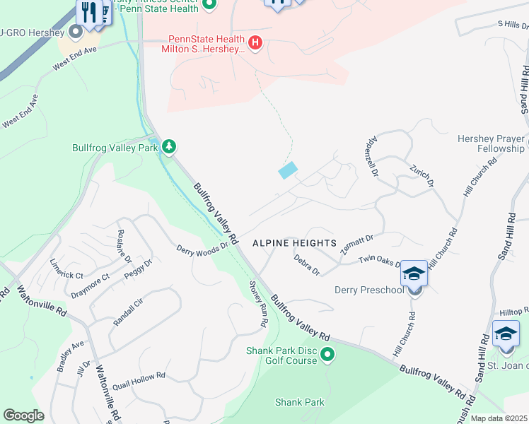 map of restaurants, bars, coffee shops, grocery stores, and more near 940 Innsbruck Drive in Hummelstown