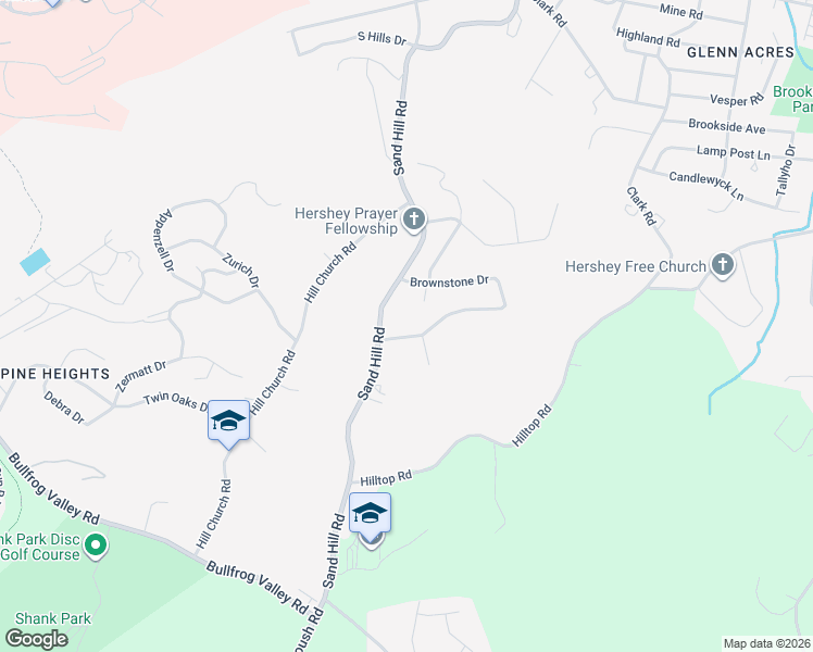 map of restaurants, bars, coffee shops, grocery stores, and more near 8 Brownstone Drive in Hershey