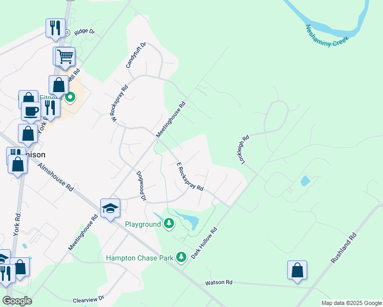 map of restaurants, bars, coffee shops, grocery stores, and more near 2456 Ironwood Drive in Jamison