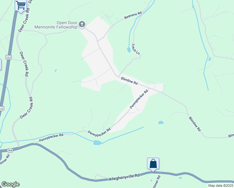 map of restaurants, bars, coffee shops, grocery stores, and more near 284 Blimline Rd in Mohnton