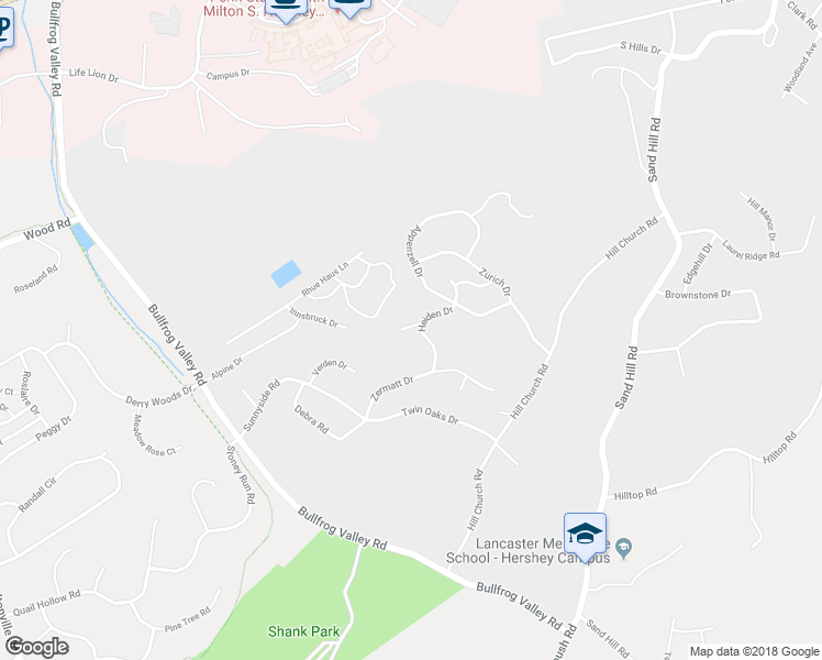 map of restaurants, bars, coffee shops, grocery stores, and more near 813 Berne Court in Hummelstown