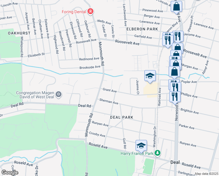 map of restaurants, bars, coffee shops, grocery stores, and more near 10 Portage Path in Deal