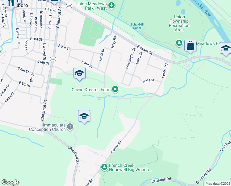 map of restaurants, bars, coffee shops, grocery stores, and more near 321 Garey Road in Douglassville