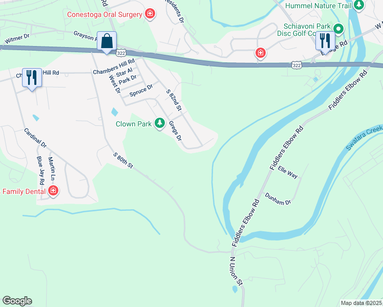 map of restaurants, bars, coffee shops, grocery stores, and more near 833 Gregs Drive in Harrisburg