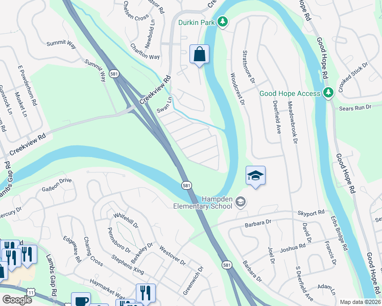 map of restaurants, bars, coffee shops, grocery stores, and more near 605 Thrush Court in Mechanicsburg