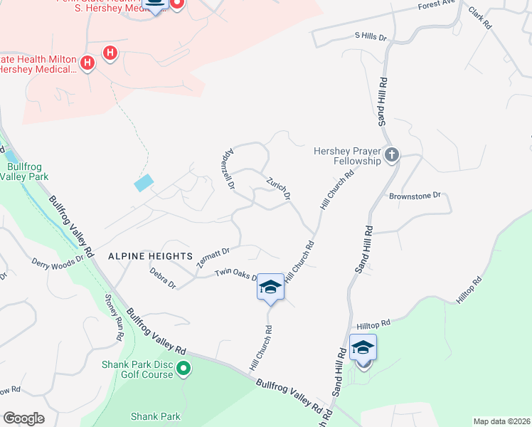 map of restaurants, bars, coffee shops, grocery stores, and more near 660 Appenzell Drive in Hummelstown
