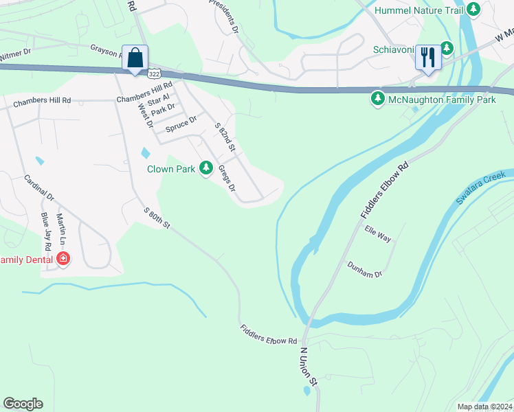 map of restaurants, bars, coffee shops, grocery stores, and more near 837 Gregs Drive in Harrisburg
