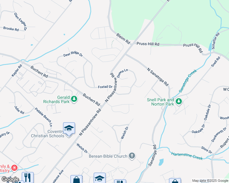 map of restaurants, bars, coffee shops, grocery stores, and more near 1536 North Pleasantview Road in Pottstown