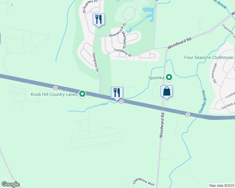 map of restaurants, bars, coffee shops, grocery stores, and more near 99 Millhurst Road in Manalapan Township