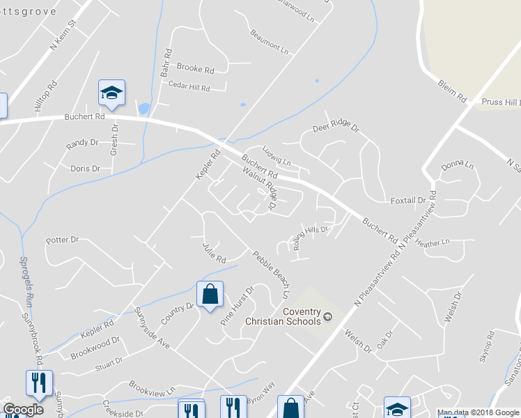 map of restaurants, bars, coffee shops, grocery stores, and more near 2405 Walnut Ridge Drive in Pottstown