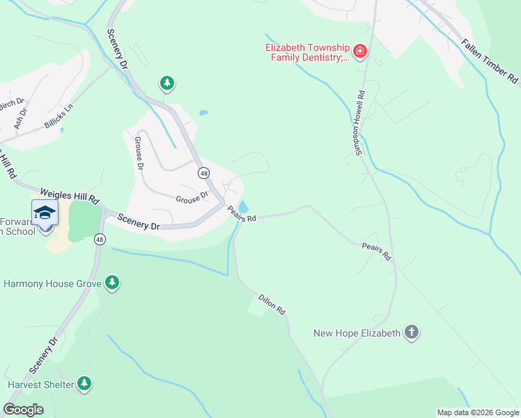 map of restaurants, bars, coffee shops, grocery stores, and more near 631 Peairs Rd in Elizabeth