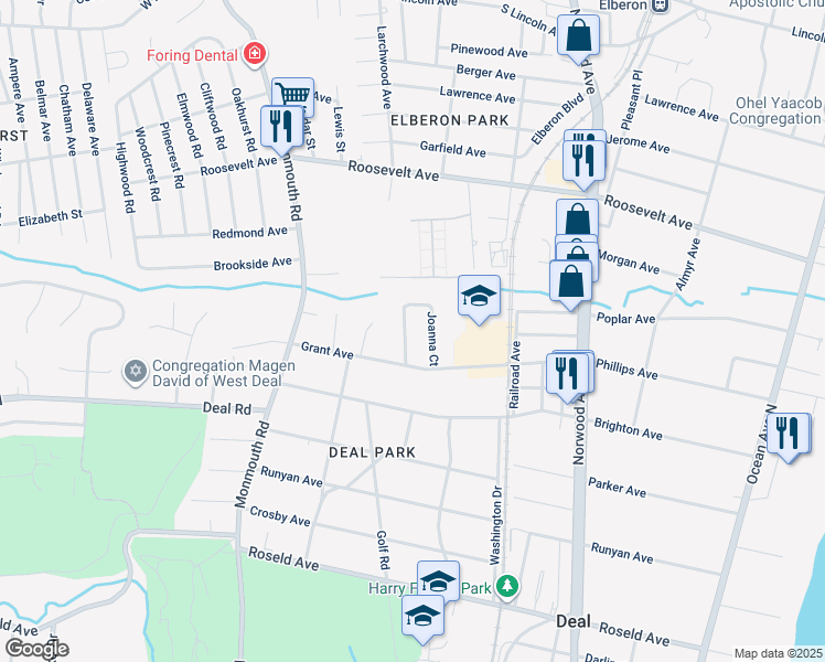 map of restaurants, bars, coffee shops, grocery stores, and more near 6 Joanna Ct in Deal