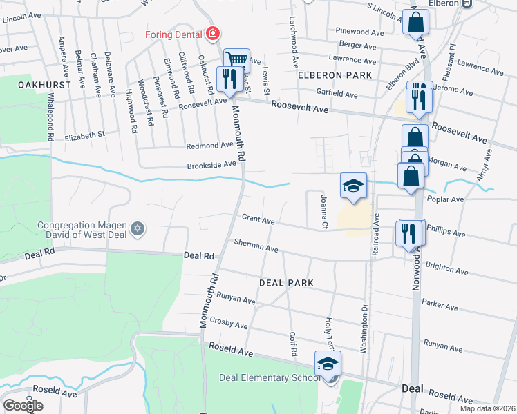 map of restaurants, bars, coffee shops, grocery stores, and more near 10 Portage Path in Deal
