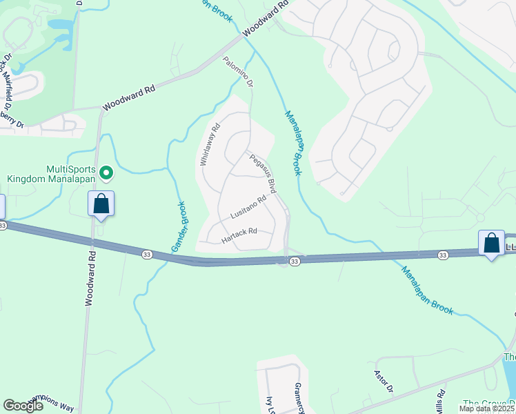 map of restaurants, bars, coffee shops, grocery stores, and more near 24 Lusitano Road in Manalapan Township