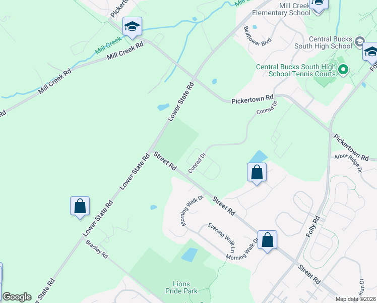 map of restaurants, bars, coffee shops, grocery stores, and more near 3222 Wier Drive West in Warrington