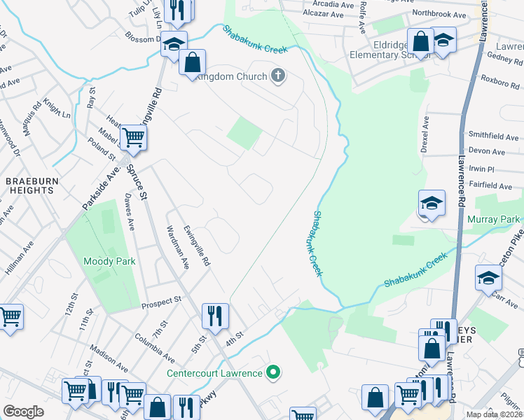 map of restaurants, bars, coffee shops, grocery stores, and more near 32 Hardwick Drive in Ewing Township