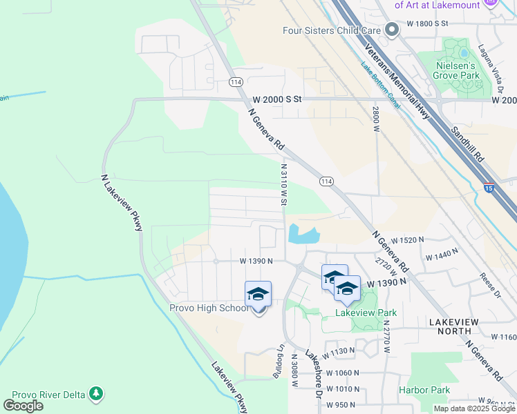 map of restaurants, bars, coffee shops, grocery stores, and more near 3206 West 1670 North in Provo