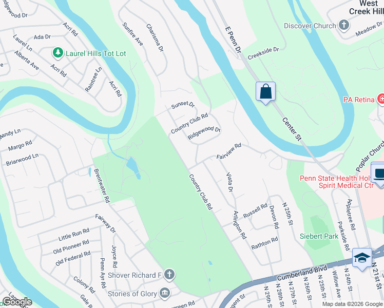 map of restaurants, bars, coffee shops, grocery stores, and more near 848 Arlington Road in Camp Hill