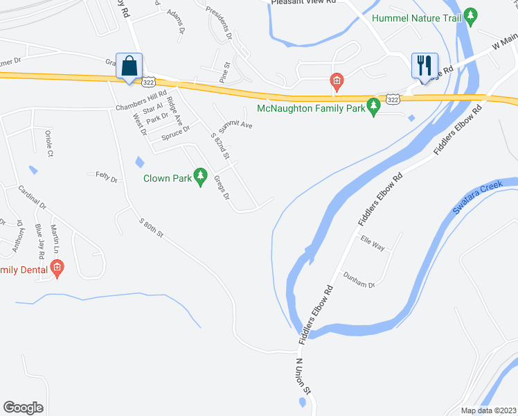 map of restaurants, bars, coffee shops, grocery stores, and more near 873 Gregs Drive in Harrisburg