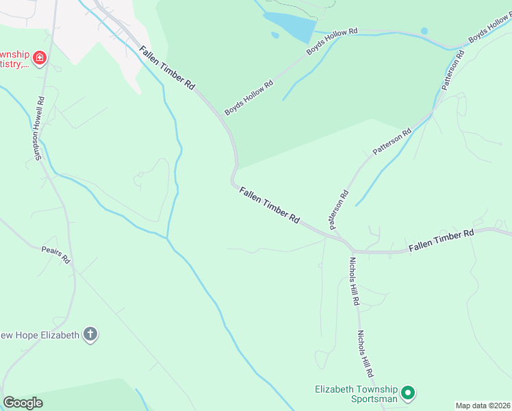 map of restaurants, bars, coffee shops, grocery stores, and more near 1066 Fallen Timber Rd in Elizabeth