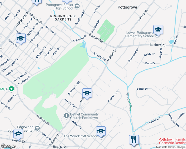 map of restaurants, bars, coffee shops, grocery stores, and more near 993 North Keim Street in Pottstown