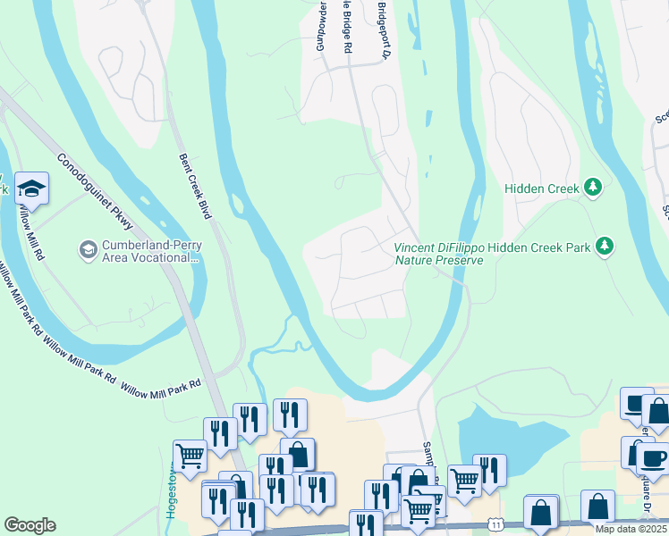map of restaurants, bars, coffee shops, grocery stores, and more near 42 Bethpage Drive in Mechanicsburg