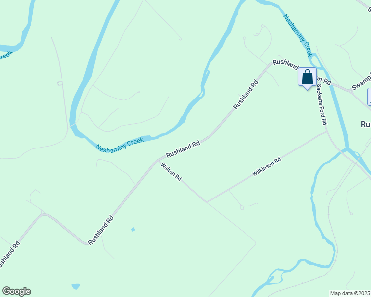 map of restaurants, bars, coffee shops, grocery stores, and more near 2943 Rushland Road in Jamison