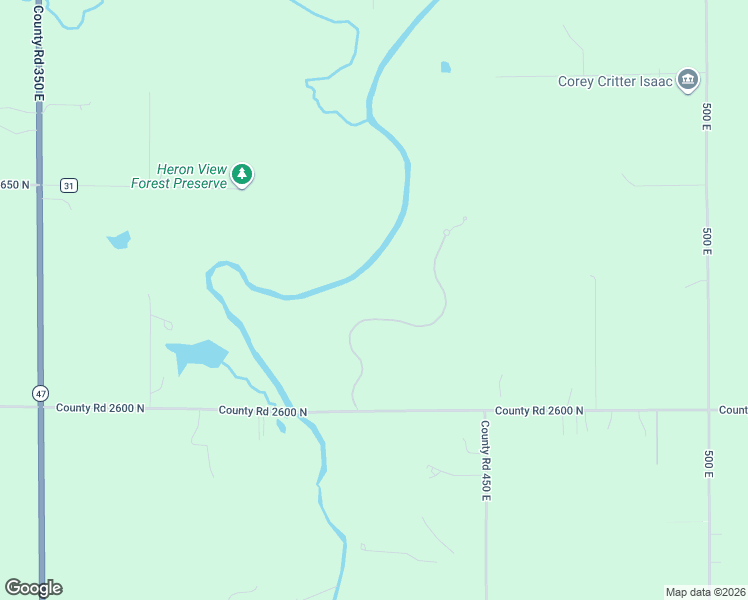 map of restaurants, bars, coffee shops, grocery stores, and more near 438 County Road 2600 North in Mahomet