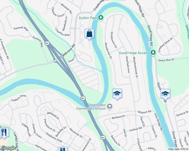 map of restaurants, bars, coffee shops, grocery stores, and more near 612 Thrush Court in Mechanicsburg