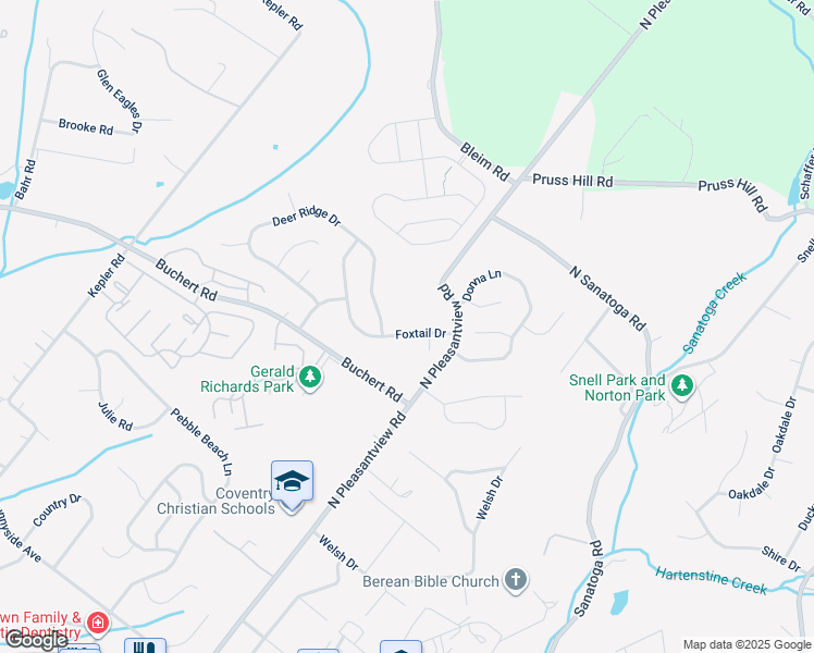 map of restaurants, bars, coffee shops, grocery stores, and more near 2177 Foxtail Drive in Sanatoga