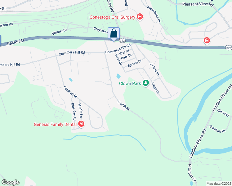 map of restaurants, bars, coffee shops, grocery stores, and more near 728 South 80th Street in Harrisburg