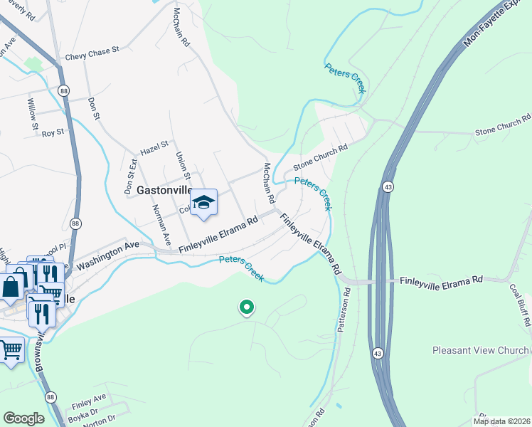 map of restaurants, bars, coffee shops, grocery stores, and more near in Gastonville