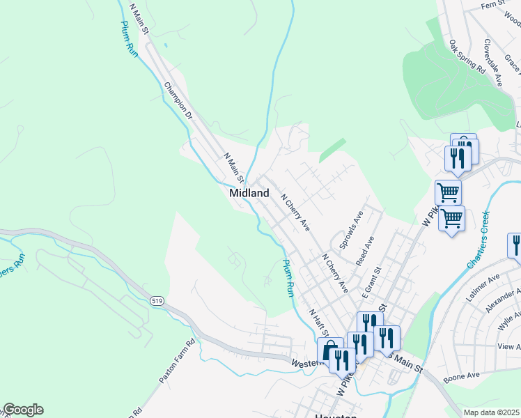 map of restaurants, bars, coffee shops, grocery stores, and more near 425 Cherry Avenue in Houston