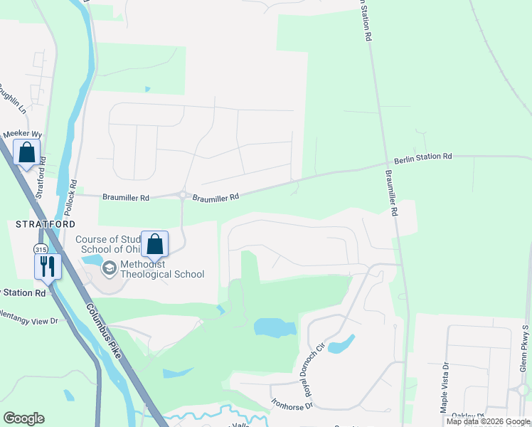 map of restaurants, bars, coffee shops, grocery stores, and more near 1232 Braumiller Road in Delaware