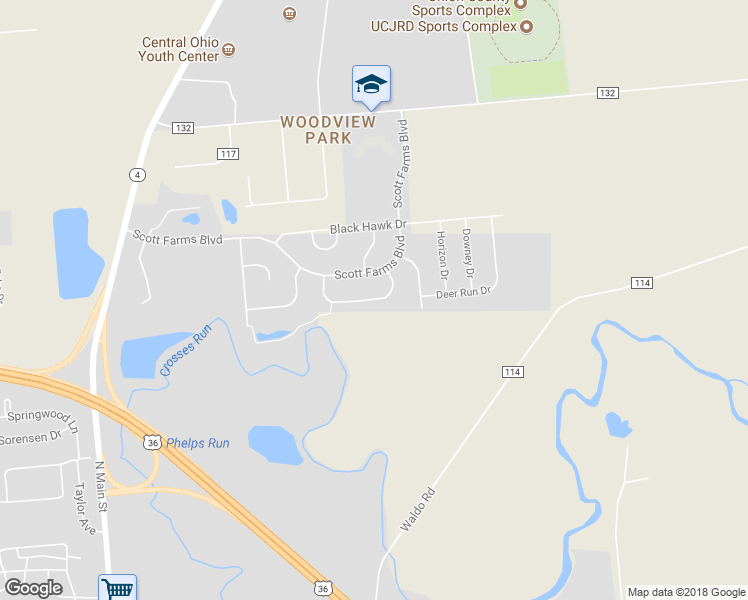 map of restaurants, bars, coffee shops, grocery stores, and more near 564 Summer Tree Loop in Marysville