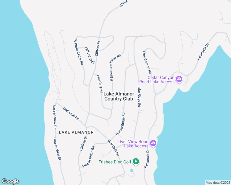 map of restaurants, bars, coffee shops, grocery stores, and more near 720 East Mountain Ridge Road in Lake Almanor Country Club