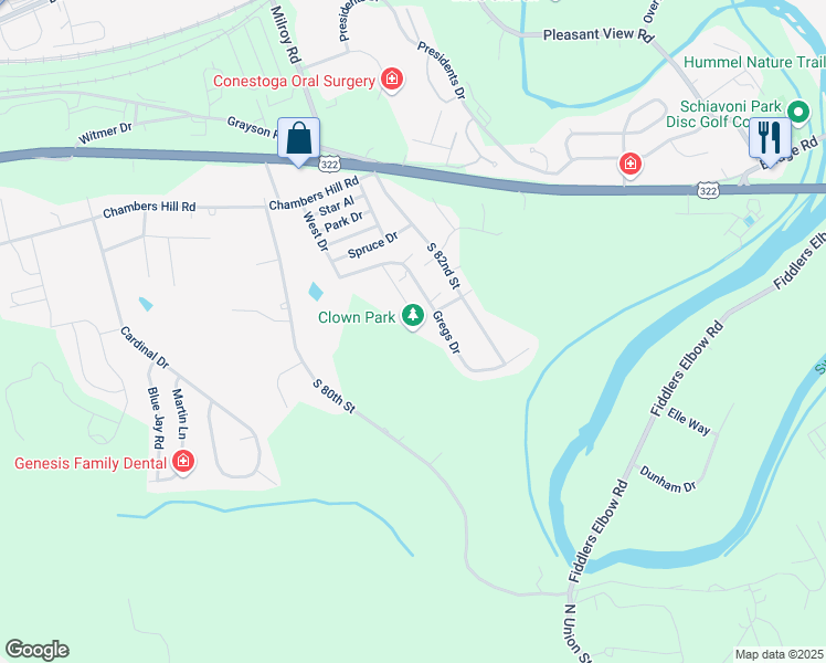 map of restaurants, bars, coffee shops, grocery stores, and more near 1000 Kaylor Drive in Harrisburg