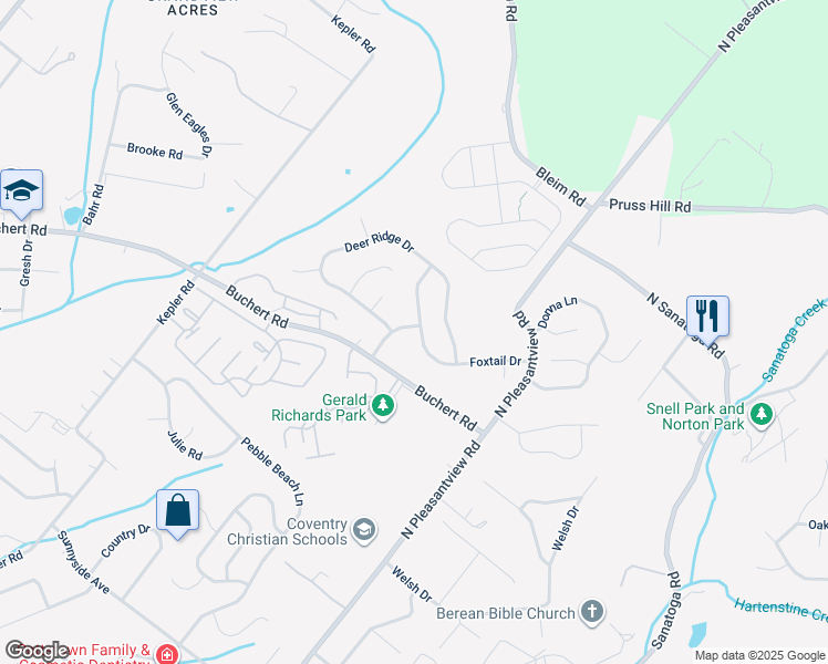 map of restaurants, bars, coffee shops, grocery stores, and more near 1584 Laurel Way in Pottstown